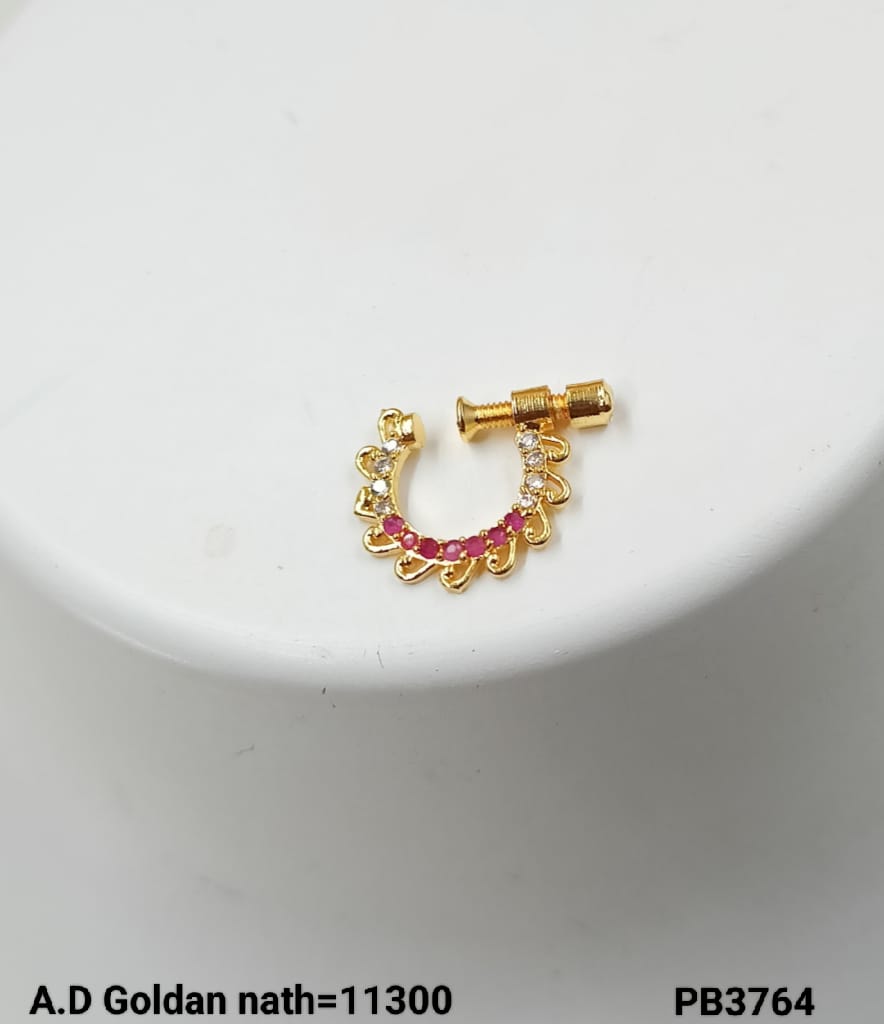 Traditional Stylish Gold Plated Nose Pin